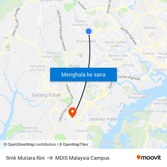 Persiaran Utama 02 (0007564) to MDIS Malaysia Campus map