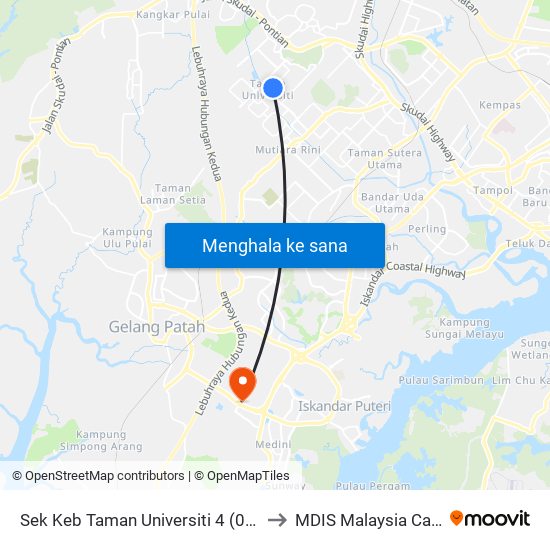 Sek Keb Taman Universiti 4 (0004365) to MDIS Malaysia Campus map