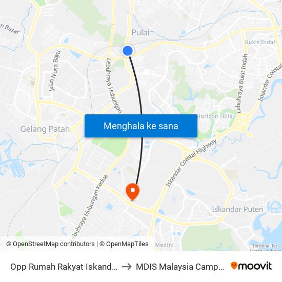 Opp Rumah Rakyat Iskandar to MDIS Malaysia Campus map