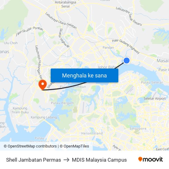 Bef Shell Permas Jaya to MDIS Malaysia Campus map