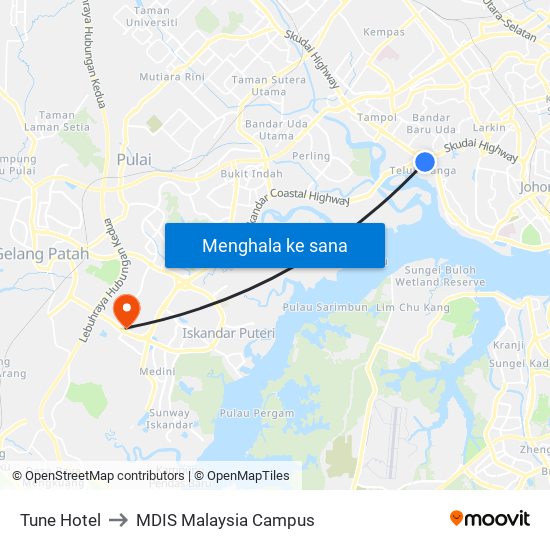 Tune Hotel to MDIS Malaysia Campus map