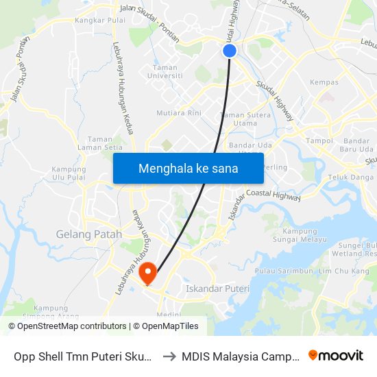 Opp Shell Sri Putri (0003087) to MDIS Malaysia Campus map