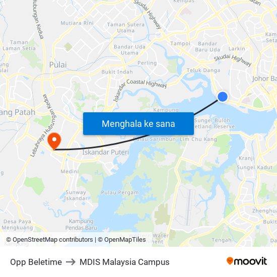 Opp Beletime to MDIS Malaysia Campus map