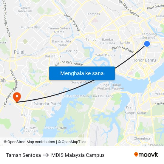 Taman Sentosa to MDIS Malaysia Campus map