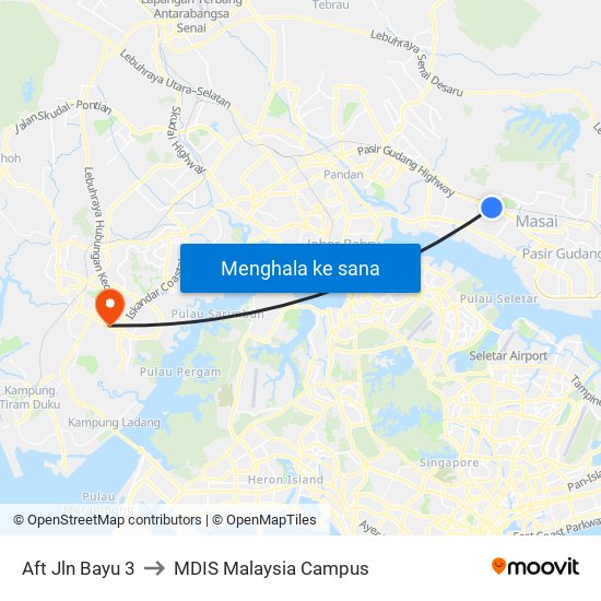 Aft Jln Bayu 3 to MDIS Malaysia Campus map