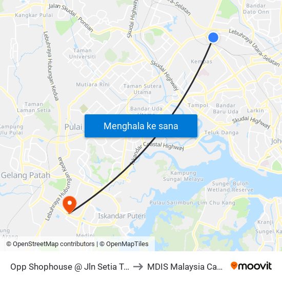 Opp Shophouse @ Jln Setia Tropika to MDIS Malaysia Campus map