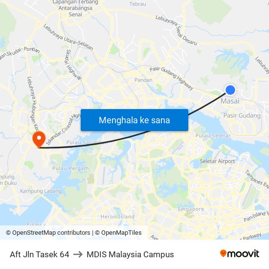 Aft Jln Tasek 64 to MDIS Malaysia Campus map