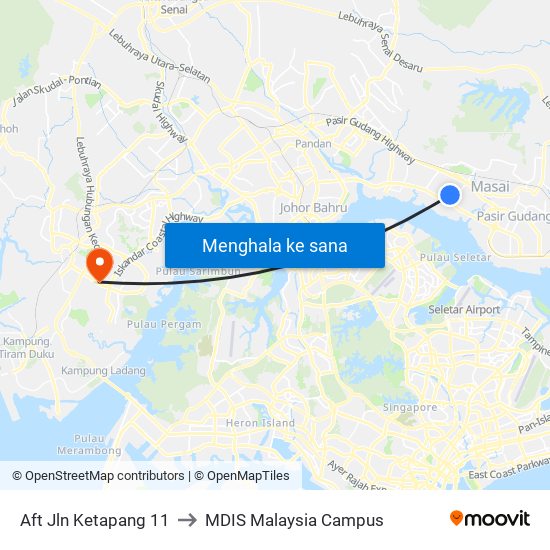 Aft Jln Ketapang 11 to MDIS Malaysia Campus map