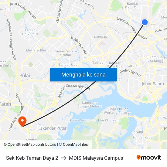 Sek Keb Taman Daya 2 to MDIS Malaysia Campus map