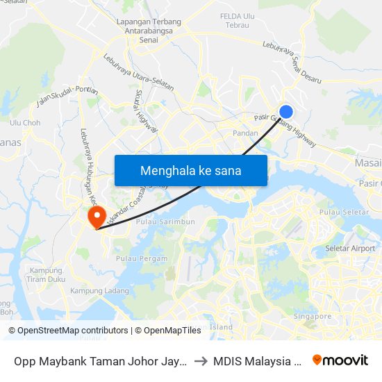 Opp Maybank Taman Johor Jaya (0003080) to MDIS Malaysia Campus map