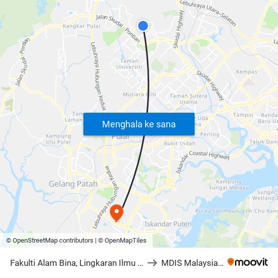 Fakulti Alam Bina, Lingkaran Ilmu (Centre Point Cp) to MDIS Malaysia Campus map