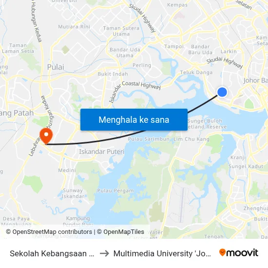 Sekolah Kebangsaan Nong Chik to Multimedia University 'Johor Campus' map