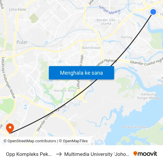 Opp Kompleks Pekan Rabu to Multimedia University 'Johor Campus' map