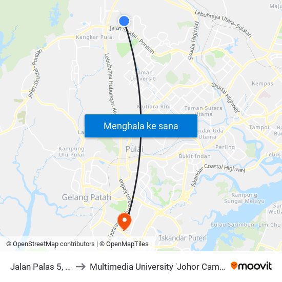 Jalan Palas 5, 18 to Multimedia University 'Johor Campus' map