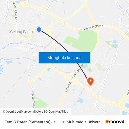 Opp Restoran Aladin to Multimedia University 'Johor Campus' map