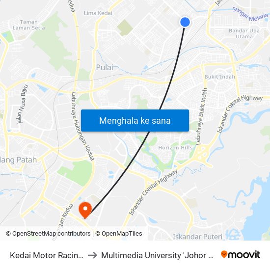 Kedai Motor Racing Boy to Multimedia University 'Johor Campus' map