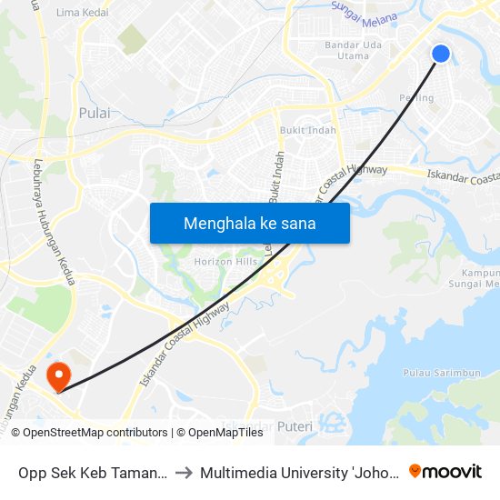 Opp Sek Keb Taman Perling to Multimedia University 'Johor Campus' map