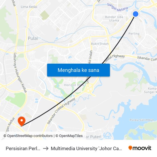 Opp Medan Selera Perling to Multimedia University 'Johor Campus' map