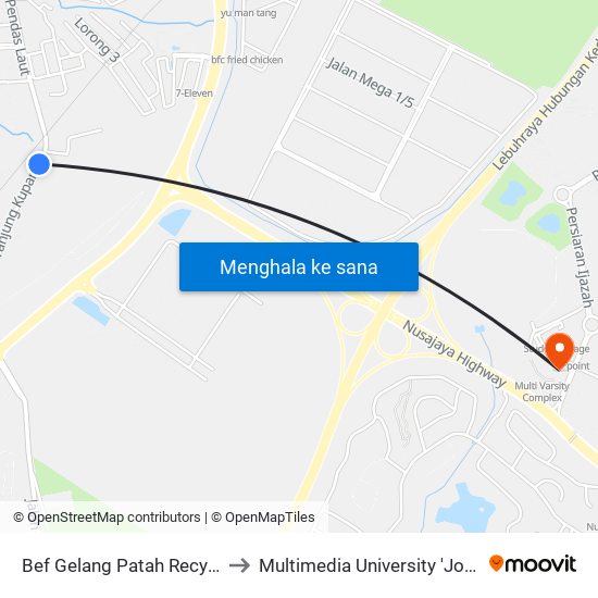 Bef Gelang Patah Recycle Trading to Multimedia University 'Johor Campus' map