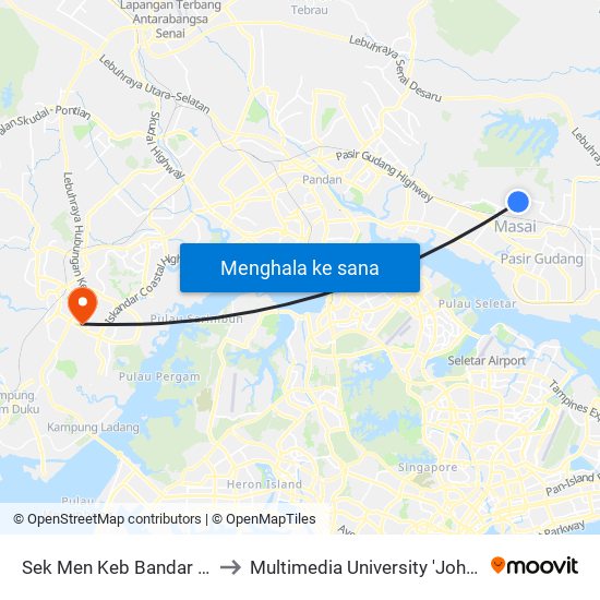 Sek Men Keb Bandar Seri Alam to Multimedia University 'Johor Campus' map