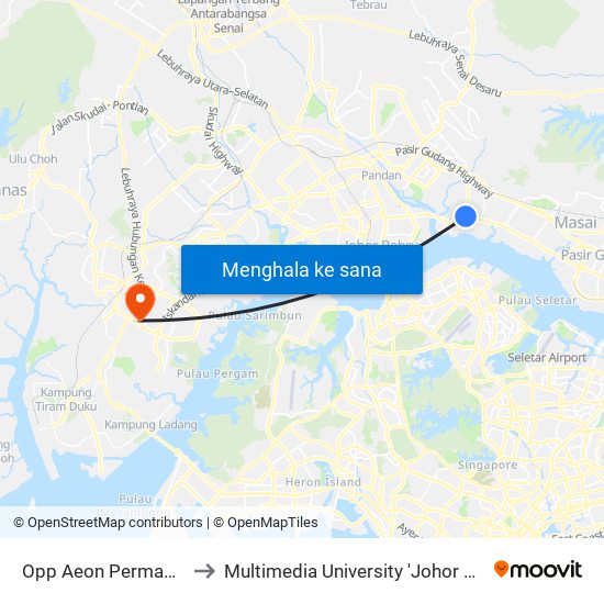 Opp Aeon Permas Jaya to Multimedia University 'Johor Campus' map