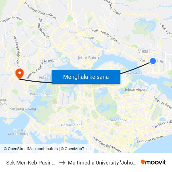 Sek Men Keb Pasir Gudang to Multimedia University 'Johor Campus' map