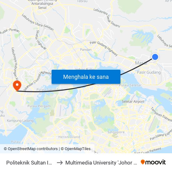 Politeknik Sultan Ibrahim to Multimedia University 'Johor Campus' map