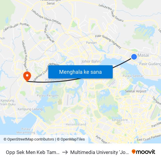 Opp Sek Men Keb Taman Rinting 2 to Multimedia University 'Johor Campus' map