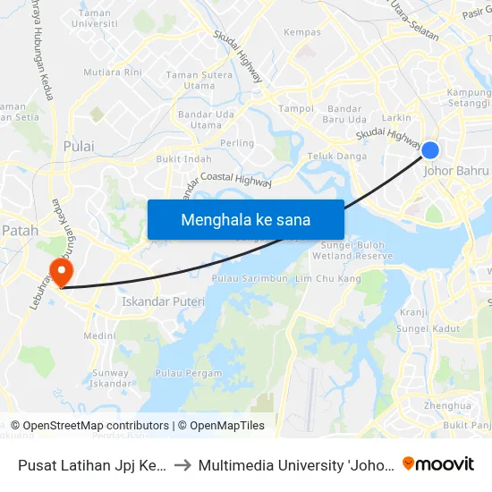 Pusat Latihan Jpj Kebun Teh to Multimedia University 'Johor Campus' map