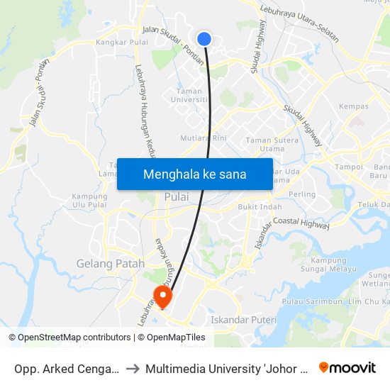 Opp. Arked Cengal, Utm to Multimedia University 'Johor Campus' map