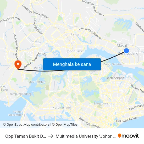 Opp Taman Bukit Dahlia 1 to Multimedia University 'Johor Campus' map