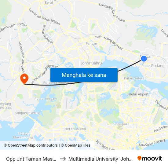 Opp Jnt Taman Masai Utama to Multimedia University 'Johor Campus' map
