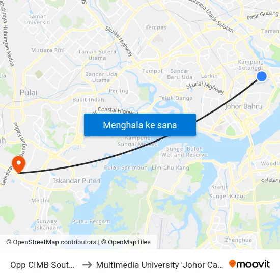 Opp CIMB Southkey to Multimedia University 'Johor Campus' map