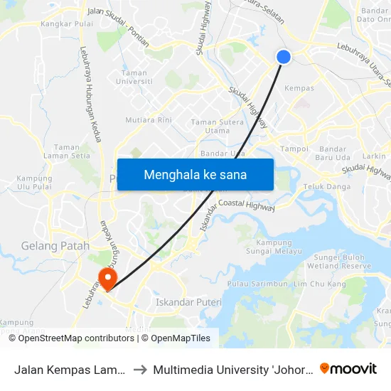 Jalan Kempas Lama (Opp) to Multimedia University 'Johor Campus' map