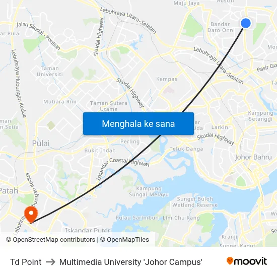 Td Point to Multimedia University 'Johor Campus' map