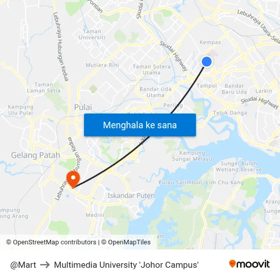 @Mart to Multimedia University 'Johor Campus' map
