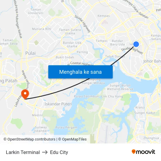 Larkin Terminal to Edu City map