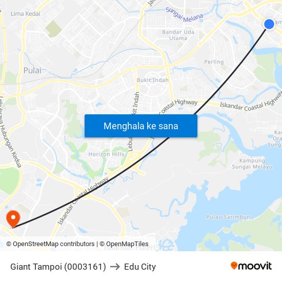 Giant Tampoi (0003161) to Edu City map