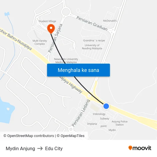 Mydin Anjung to Edu City map