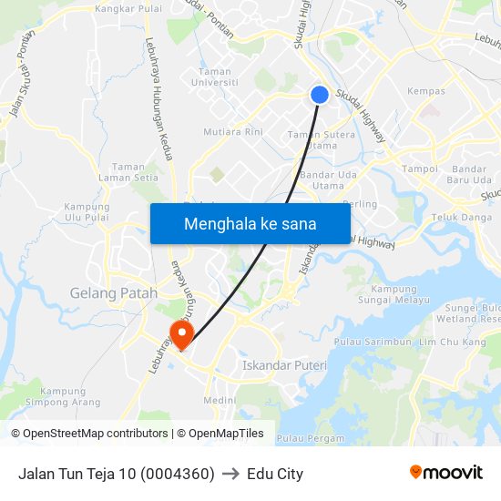 Jalan Tun Teja 10 (0004360) to Edu City map