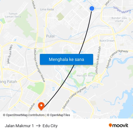 Jalan Makmur 1 to Edu City map