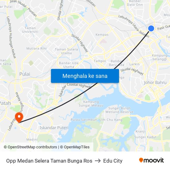 Opp Medan Selera Taman Bunga Ros to Edu City map
