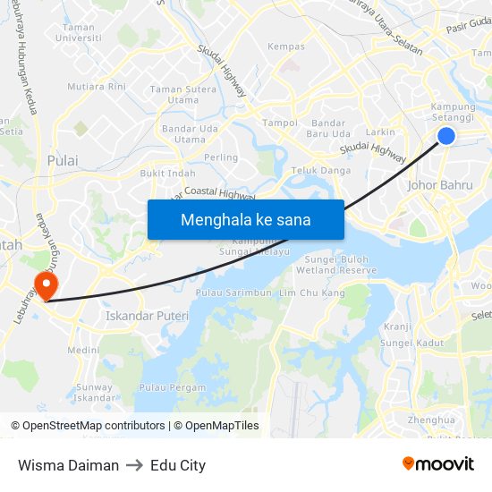 Taman Sentosa to Edu City map