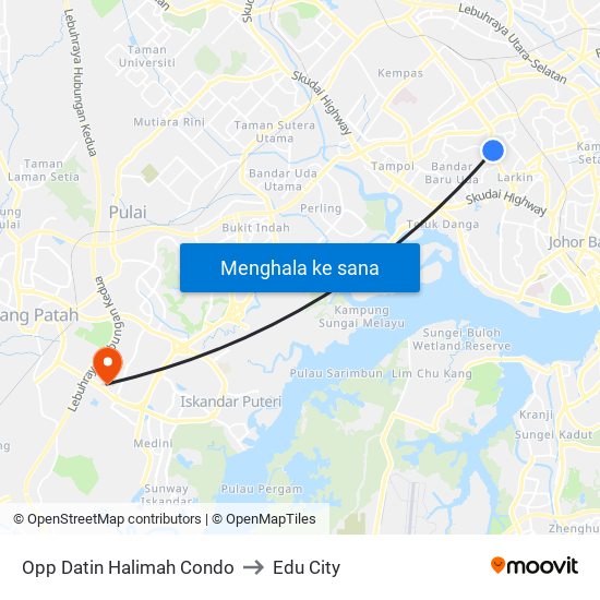 Opp Datin Halimah Condo to Edu City map