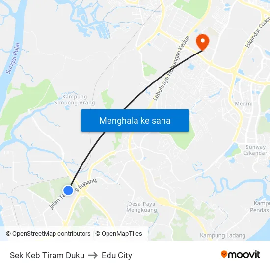 Sek Keb Tiram Duku to Edu City map