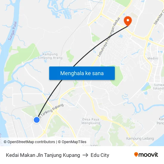 Kedai Makan Jln Tanjung Kupang to Edu City map