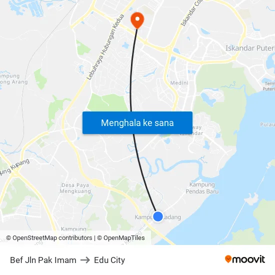 Bef Jln Pak Imam to Edu City map