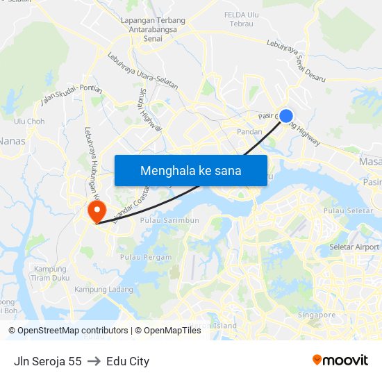 Jln Seroja 55 to Edu City map