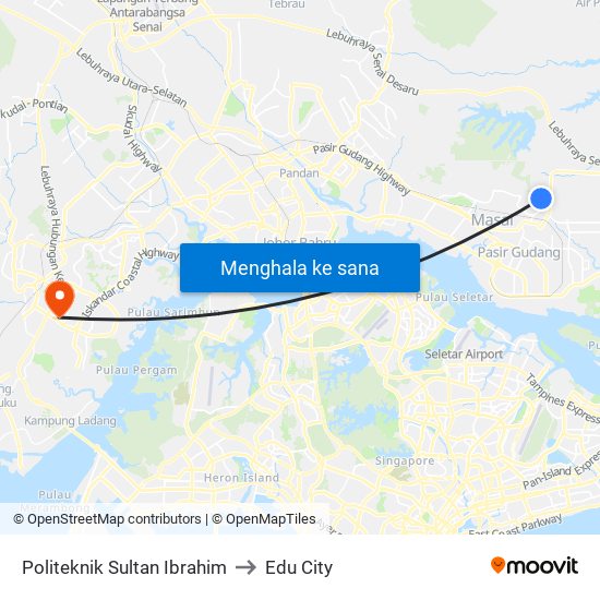 Politeknik Sultan Ibrahim to Edu City map