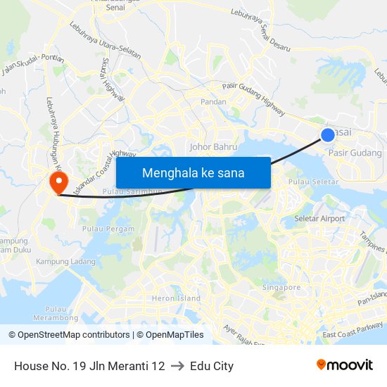 House No. 19 Jln Meranti 12 to Edu City map